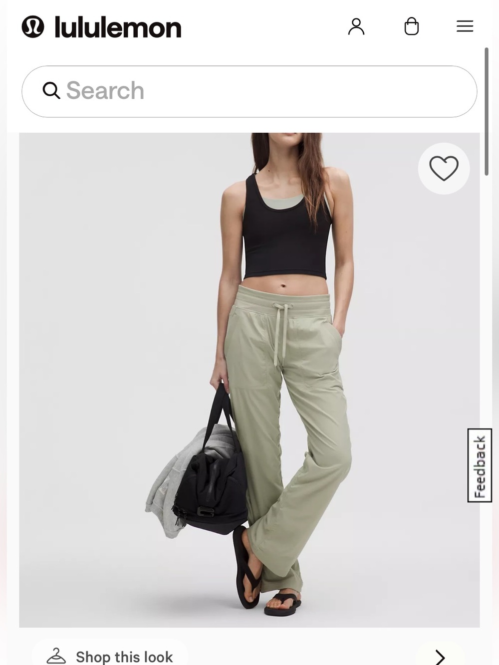 lululemon Fog Green Dance Studio Mid-Rise Pant size 6 29”